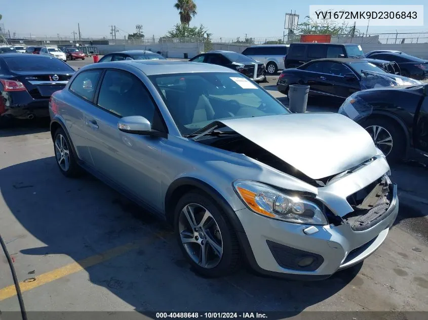 2013 Volvo C30 T5 VIN: YV1672MK9D2306843 Lot: 40488648