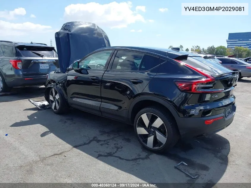 2023 Volvo C40 Recharge Pure Electric Twin Ultimate VIN: YV4ED3GM4P2029081 Lot: 40360124