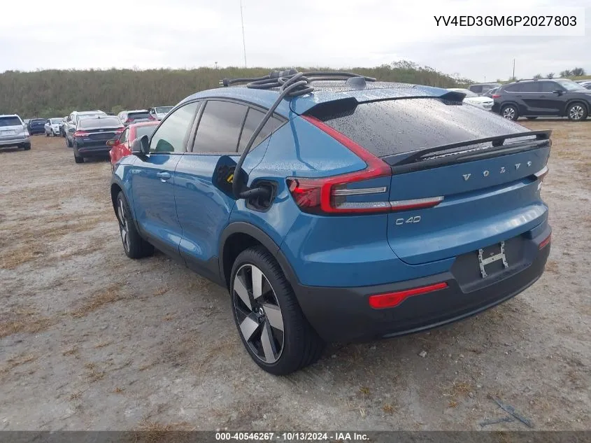 2023 Volvo C40 Recharge Pure Electric Twin Ultimate VIN: YV4ED3GM6P2027803 Lot: 40546267