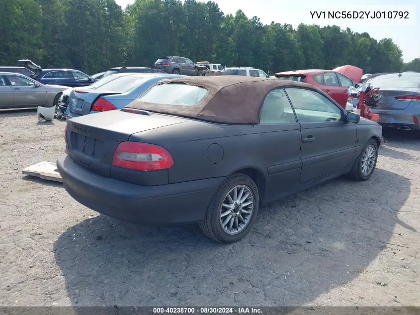 2000 Volvo C70 Lt VIN: YV1NC56D2YJ010792 Lot: 40238700