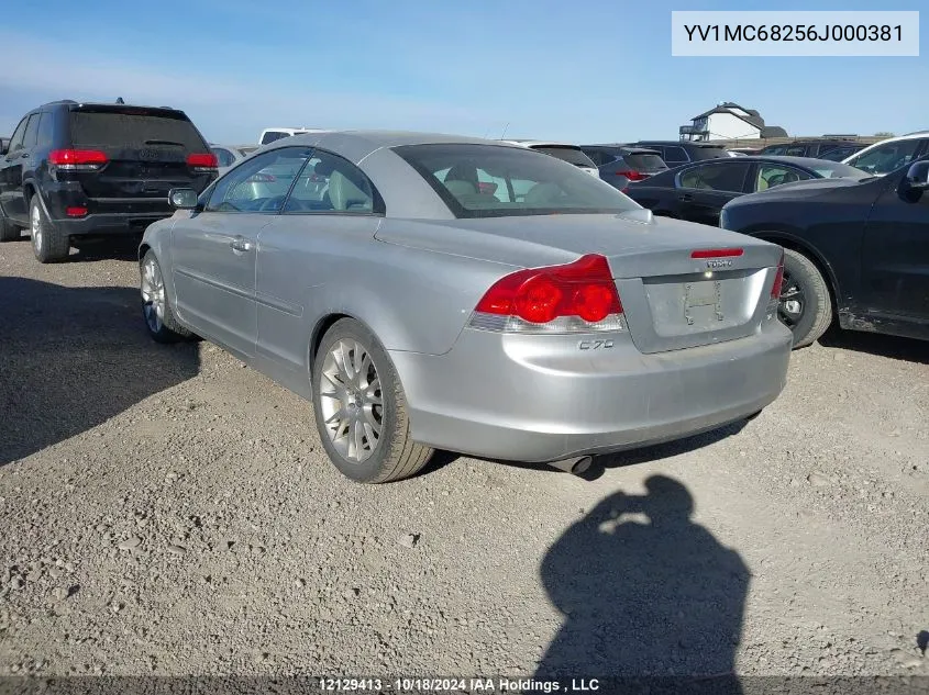 2006 Volvo C70 VIN: YV1MC68256J000381 Lot: 12129413