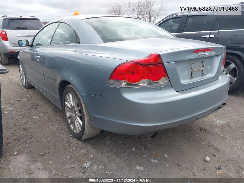 2007 Volvo C70 T5 VIN: YV1MC682X7J010468 Lot: 40828229