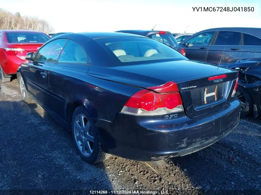 2008 Volvo C70 T5 VIN: YV1MC67248J041850 Lot: 12114268