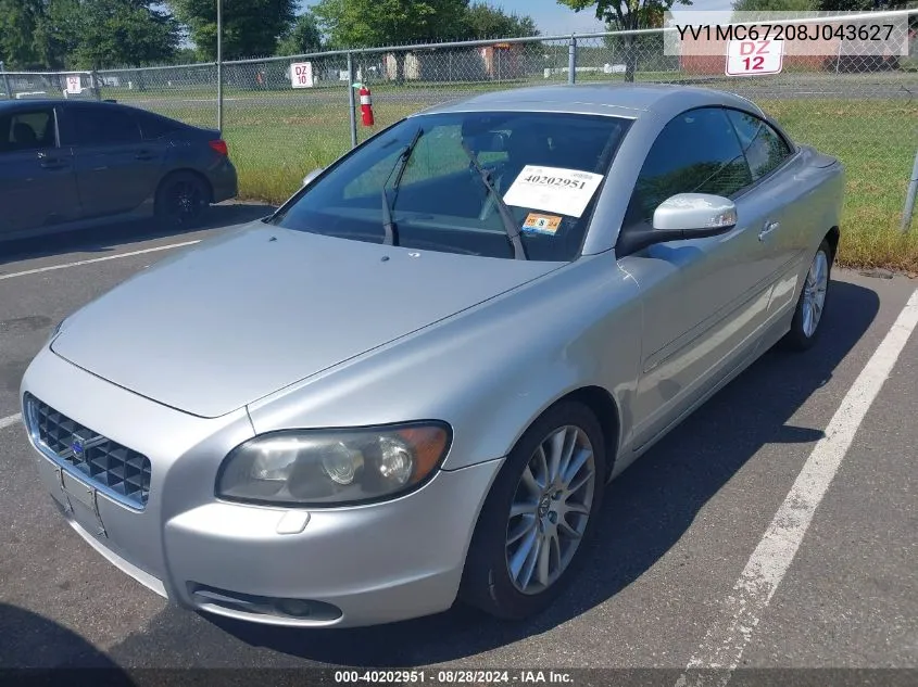 YV1MC67208J043627 2008 Volvo C70 T5