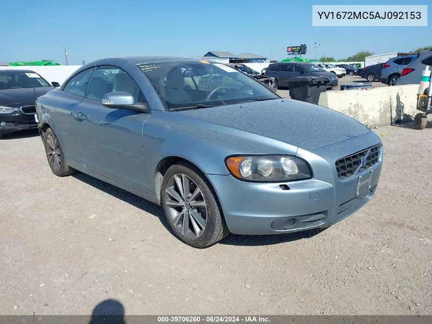 2010 Volvo C70 T5 VIN: YV1672MC5AJ092153 Lot: 39706260