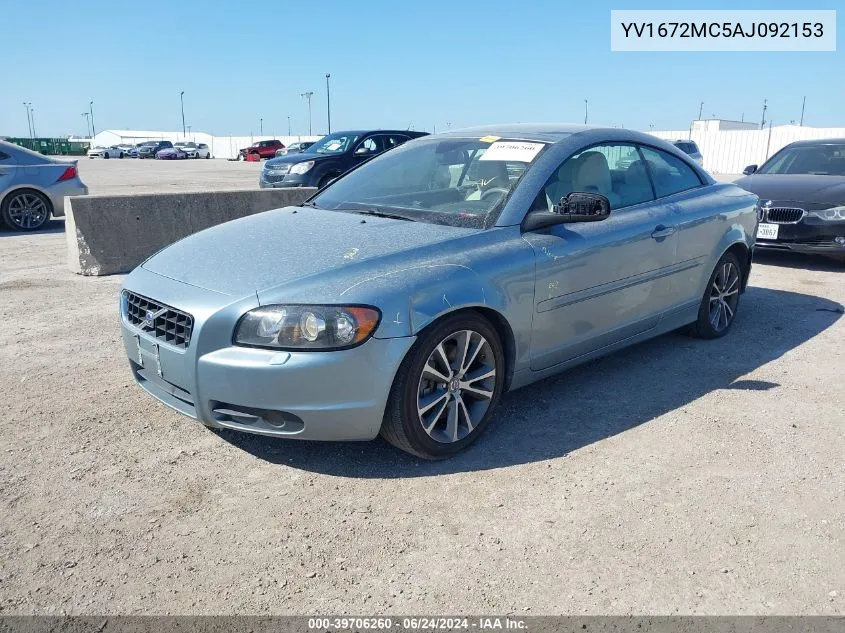 YV1672MC5AJ092153 2010 Volvo C70 T5