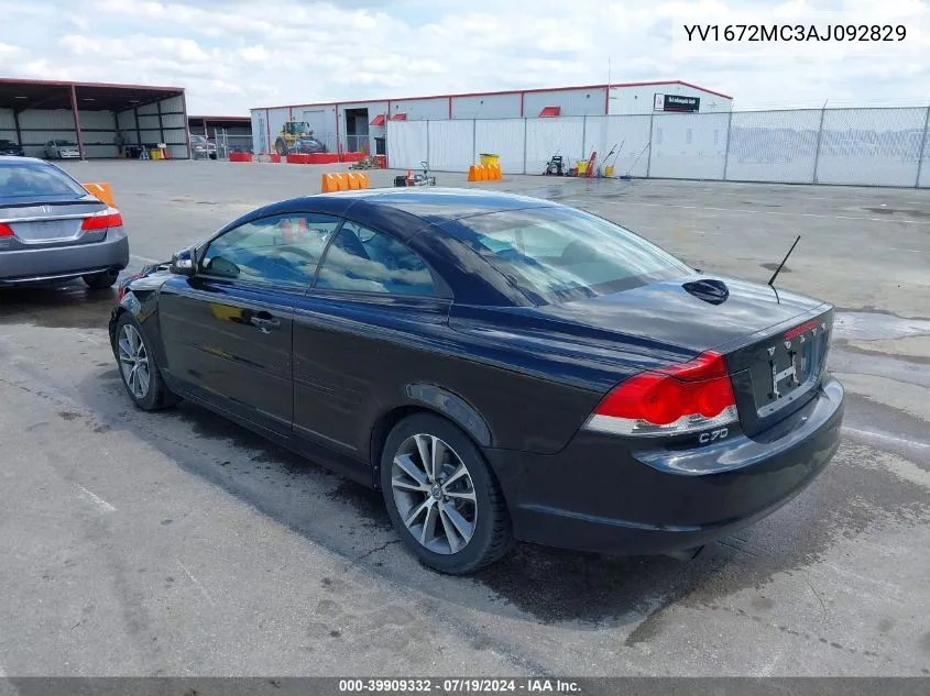 YV1672MC3AJ092829 2010 Volvo C70 T5