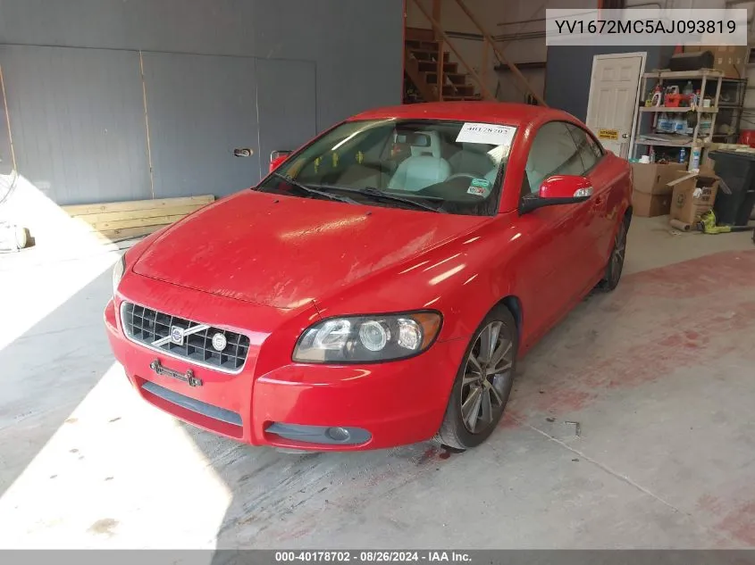 YV1672MC5AJ093819 2010 Volvo C70 T5