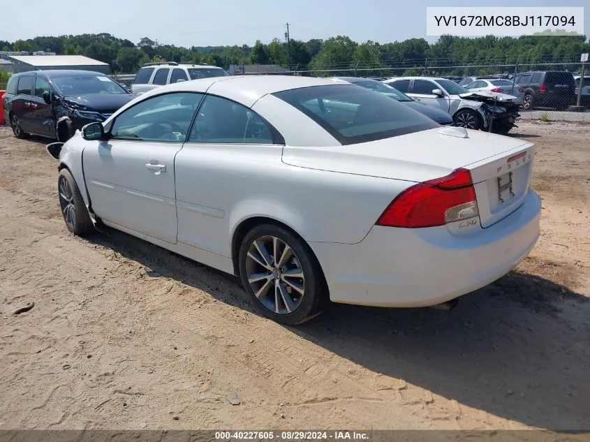 2011 Volvo C70 T5 VIN: YV1672MC8BJ117094 Lot: 40227605