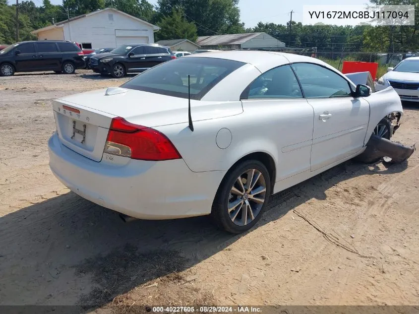 2011 Volvo C70 T5 VIN: YV1672MC8BJ117094 Lot: 40227605