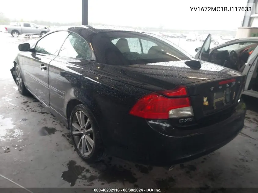 2011 Volvo C70 T5 VIN: YV1672MC1BJ117633 Lot: 40232116