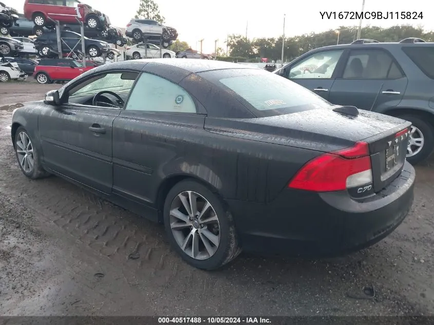 2011 Volvo C70 T5 VIN: YV1672MC9BJ115824 Lot: 40517488