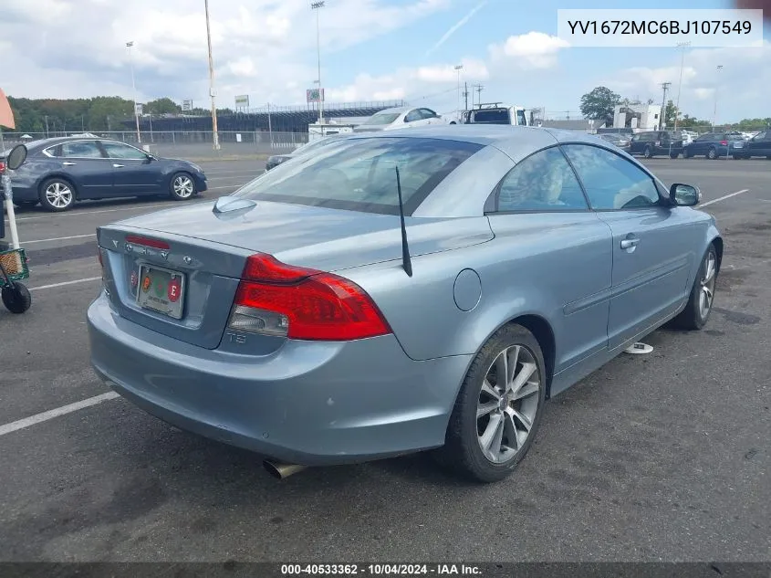 2011 Volvo C70 T5 VIN: YV1672MC6BJ107549 Lot: 40533362