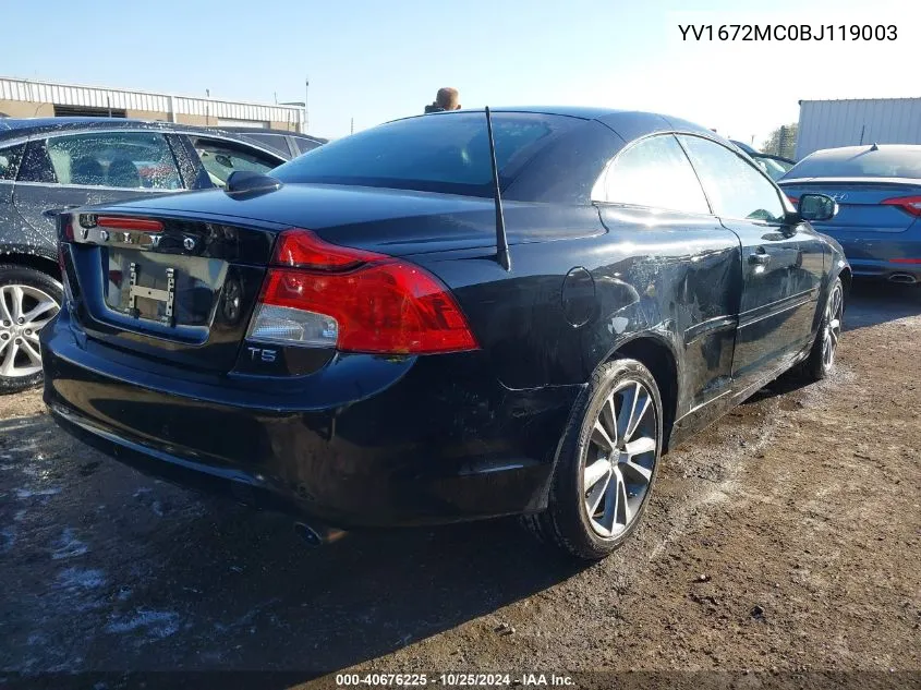 2011 Volvo C70 T5 VIN: YV1672MC0BJ119003 Lot: 40676225