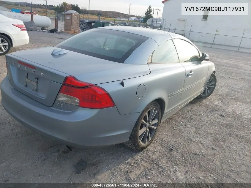 2011 Volvo C70 T5 VIN: YV1672MC9BJ117931 Lot: 40726561