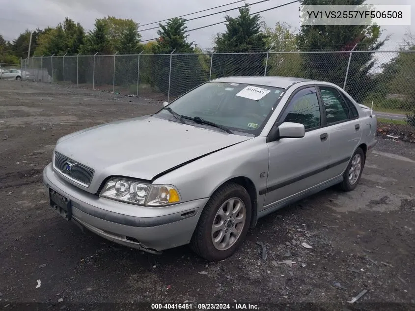 2000 Volvo S40 A/As VIN: YV1VS2557YF506508 Lot: 40416481