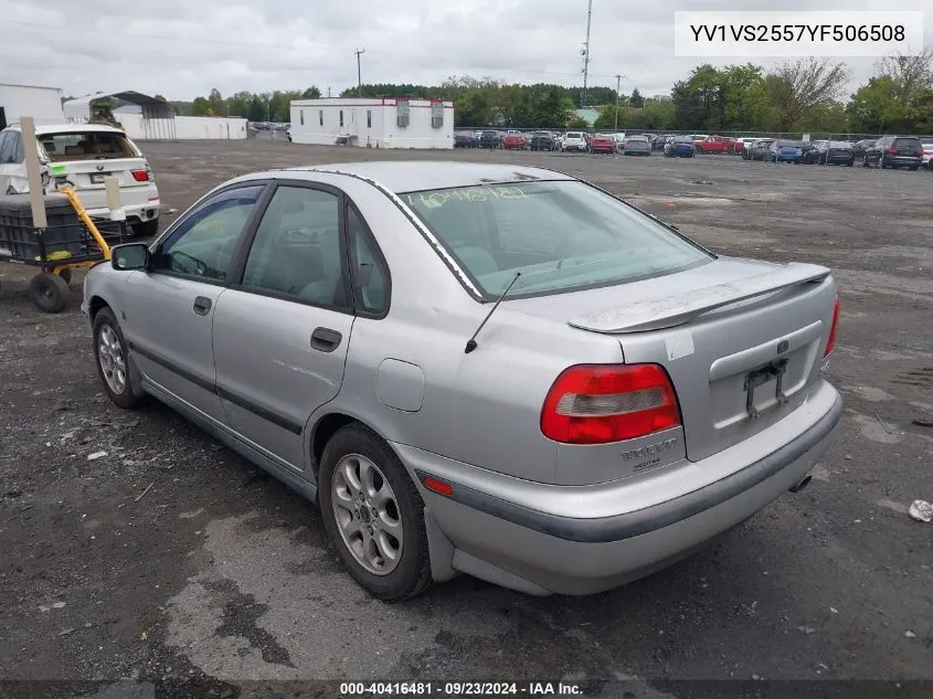 2000 Volvo S40 A/As VIN: YV1VS2557YF506508 Lot: 40416481