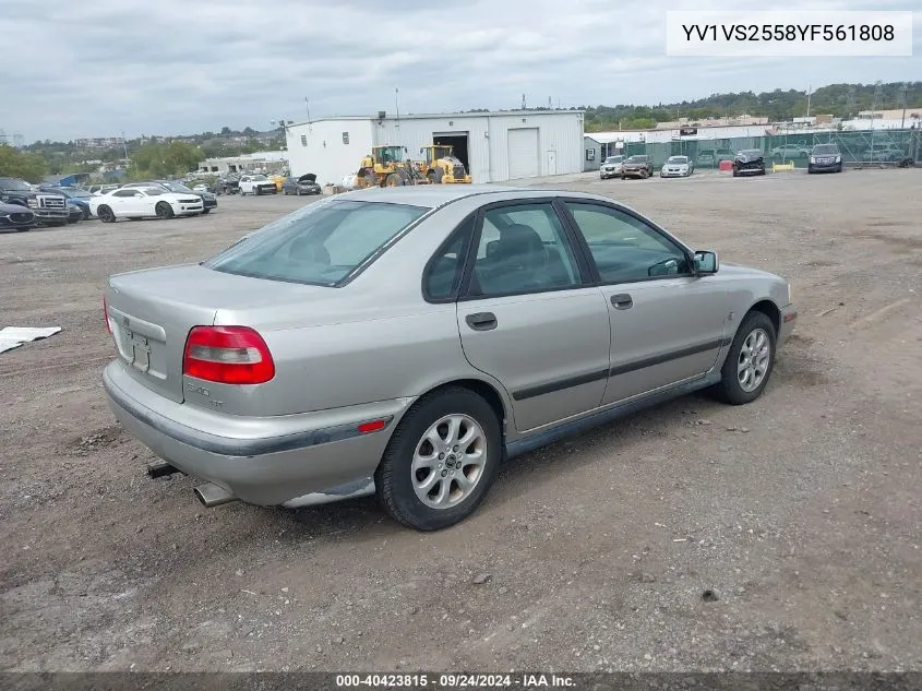 2000 Volvo S40 A/As VIN: YV1VS2558YF561808 Lot: 40423815