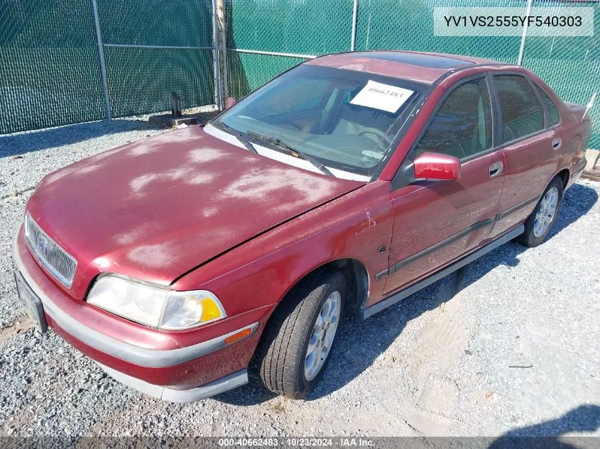 2000 Volvo S40 A/As VIN: YV1VS2555YF540303 Lot: 40662483