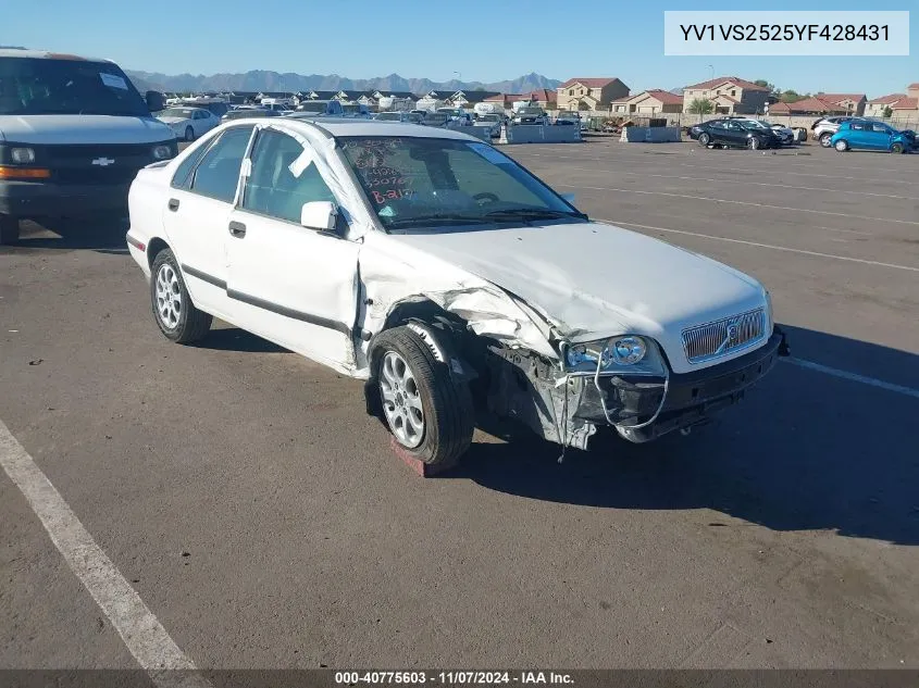 2000 Volvo S40 A/As VIN: YV1VS2525YF428431 Lot: 40775603