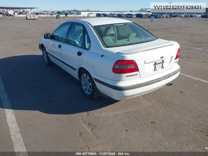 2000 Volvo S40 A/As VIN: YV1VS2525YF428431 Lot: 40775603