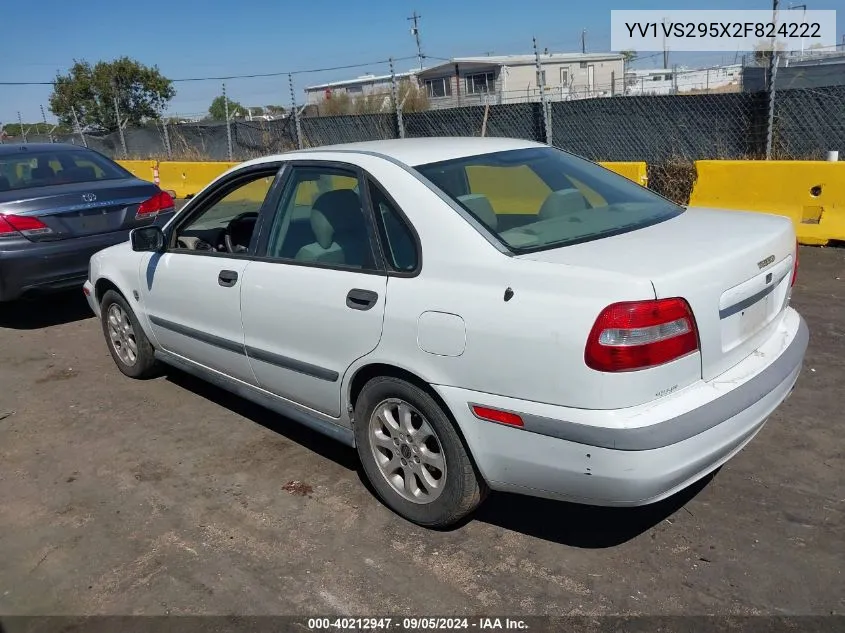 2002 Volvo S40 A VIN: YV1VS295X2F824222 Lot: 40212947