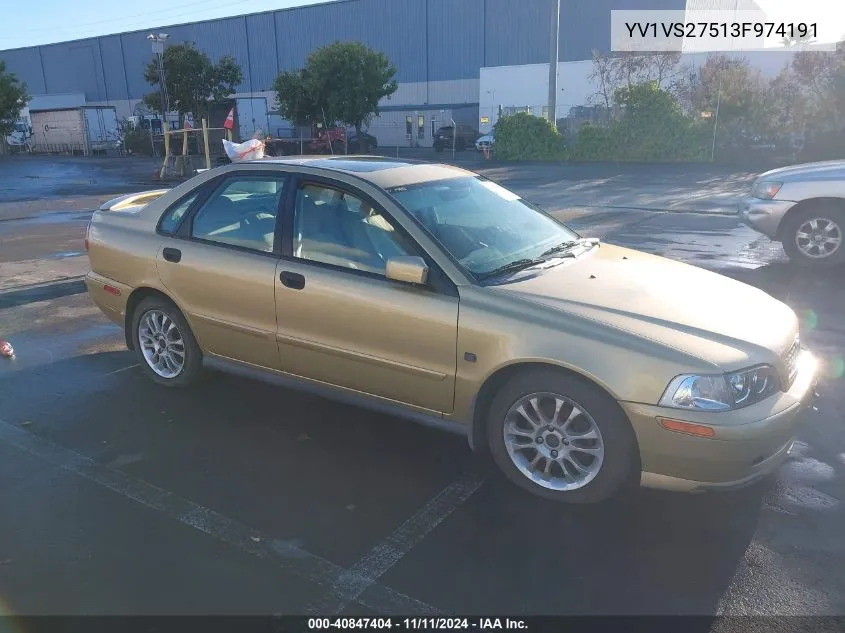 2003 Volvo S40 A VIN: YV1VS27513F974191 Lot: 40847404