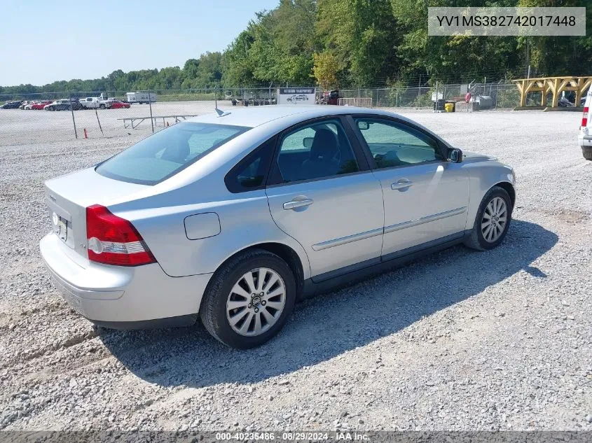 2004 Volvo S40 2.4I VIN: YV1MS382742017448 Lot: 40235486