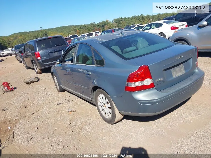 2004 Volvo S40 2.4I VIN: YV1MS382742008202 Lot: 40621396