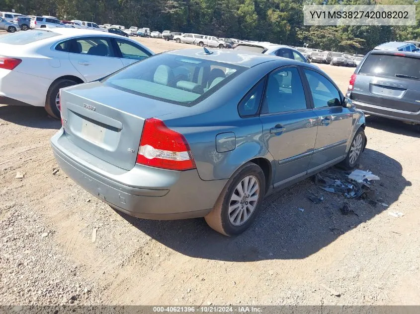 2004 Volvo S40 2.4I VIN: YV1MS382742008202 Lot: 40621396