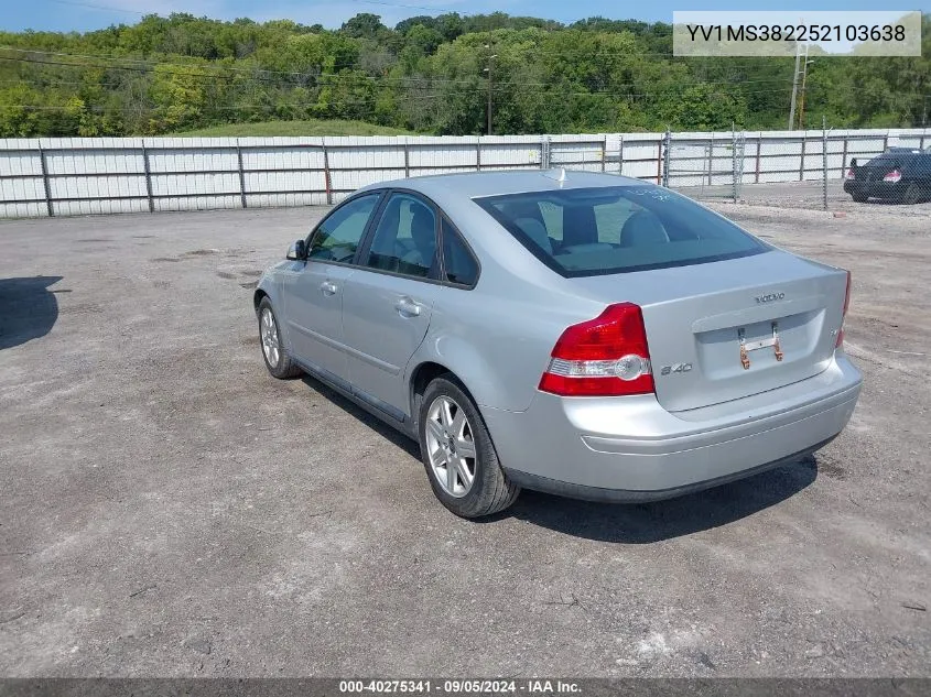 2005 Volvo S40 2.4I VIN: YV1MS382252103638 Lot: 40275341