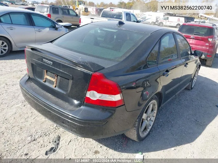 2006 Volvo S40 VIN: YV1MS382562200740 Lot: 12134567