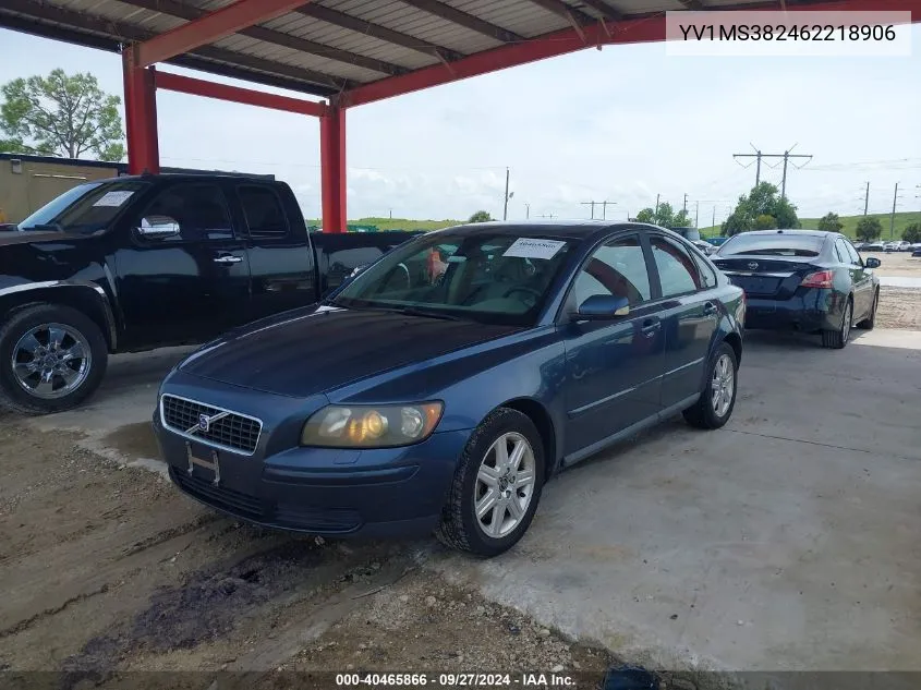 2006 Volvo S40 2.4I VIN: YV1MS382462218906 Lot: 40465866