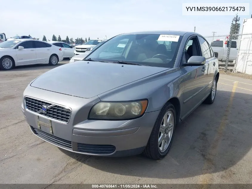 2006 Volvo S40 2.4I/2.4L VIN: YV1MS390662175473 Lot: 40765641