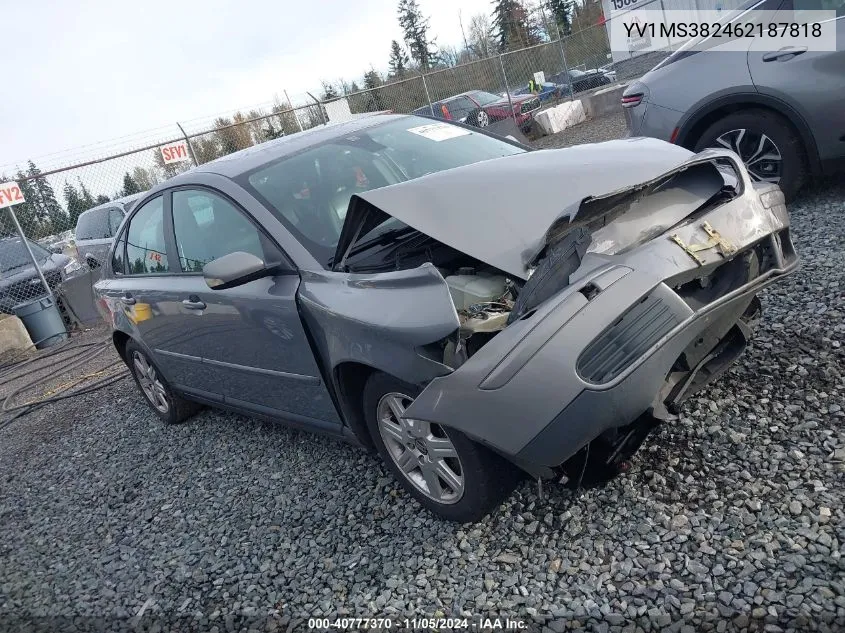 2006 Volvo S40 2.4I/2.4L VIN: YV1MS382462187818 Lot: 40777370