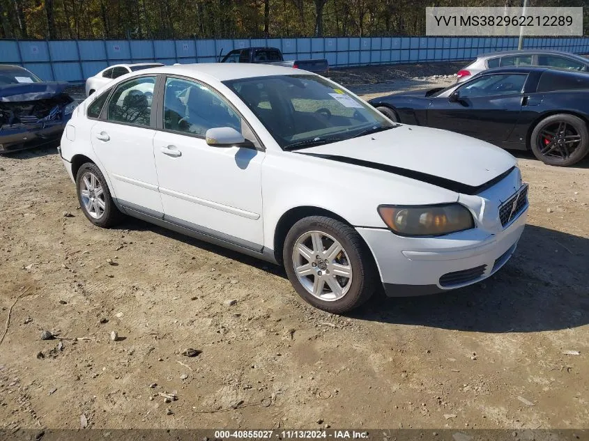 2006 Volvo S40 2.4I/2.4L VIN: YV1MS382962212289 Lot: 40855027