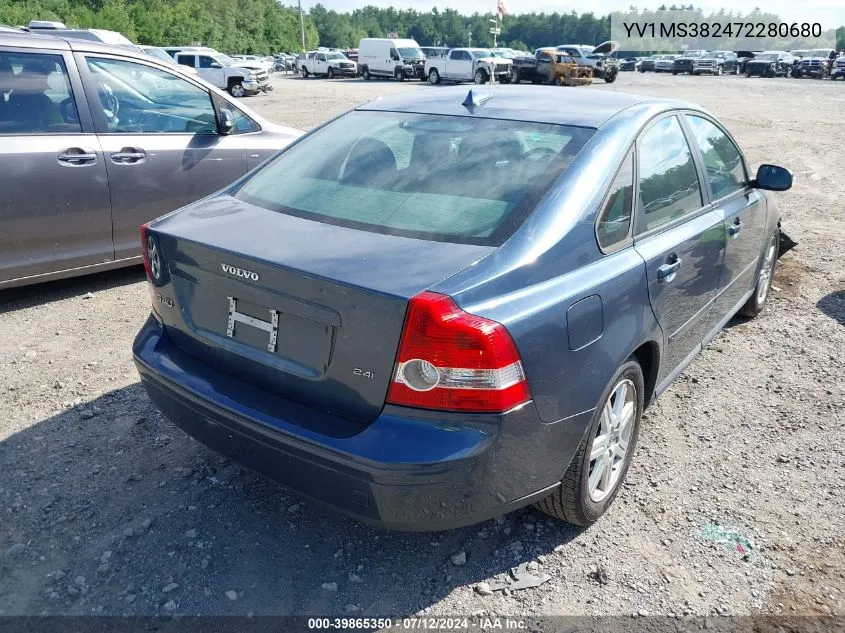 2007 Volvo S40 2.4I VIN: YV1MS382472280680 Lot: 39865350