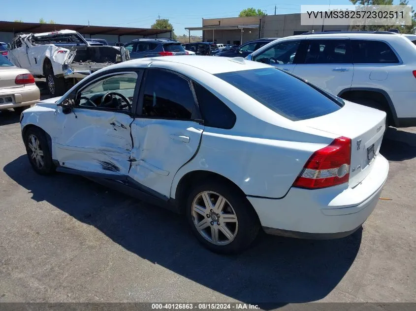 2007 Volvo S40 2.4I VIN: YV1MS382572302511 Lot: 40126863