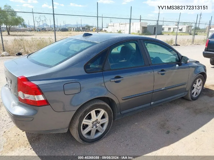 2007 Volvo S40 2.4I VIN: YV1MS382172313151 Lot: 40269358