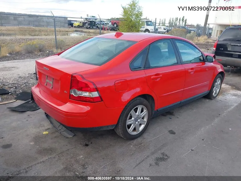 2007 Volvo S40 2.4I VIN: YV1MS390672270052 Lot: 40630597