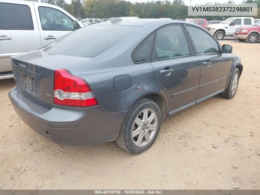 2007 Volvo S40 2.4I VIN: YV1MS382372298801 Lot: 40720792