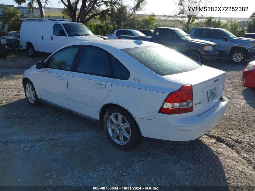 2007 Volvo S40 2.4I VIN: YV1MS382X72252382 Lot: 40755834