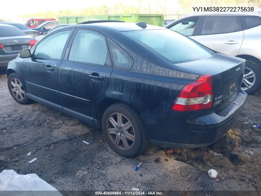 2007 Volvo S40 2.4I VIN: YV1MS382272275638 Lot: 40850964