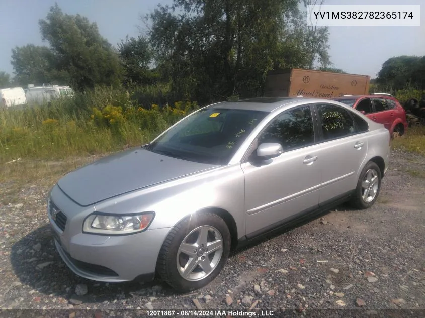 YV1MS382782365174 2008 Volvo S40 2.4I