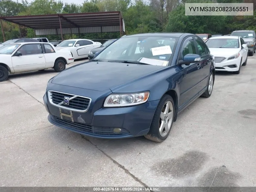 2008 Volvo S40 2.4I VIN: YV1MS382082365551 Lot: 40257614