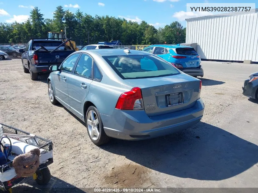 2008 Volvo S40 2.4I VIN: YV1MS390282387757 Lot: 40291425