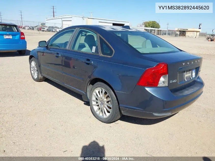 2009 Volvo S40 2.4I VIN: YV1MS382892445620 Lot: 40353215