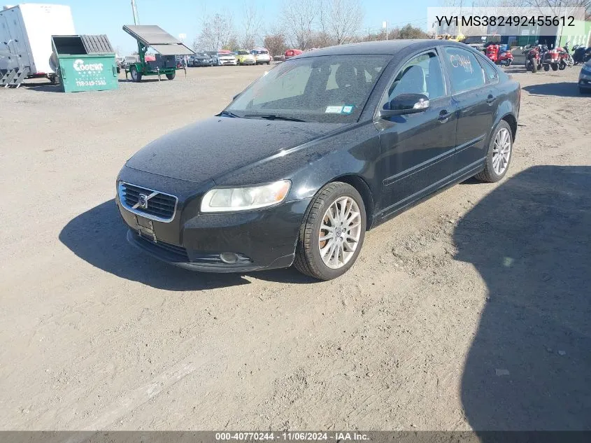 2009 Volvo S40 2.4I VIN: YV1MS382492455612 Lot: 40770244