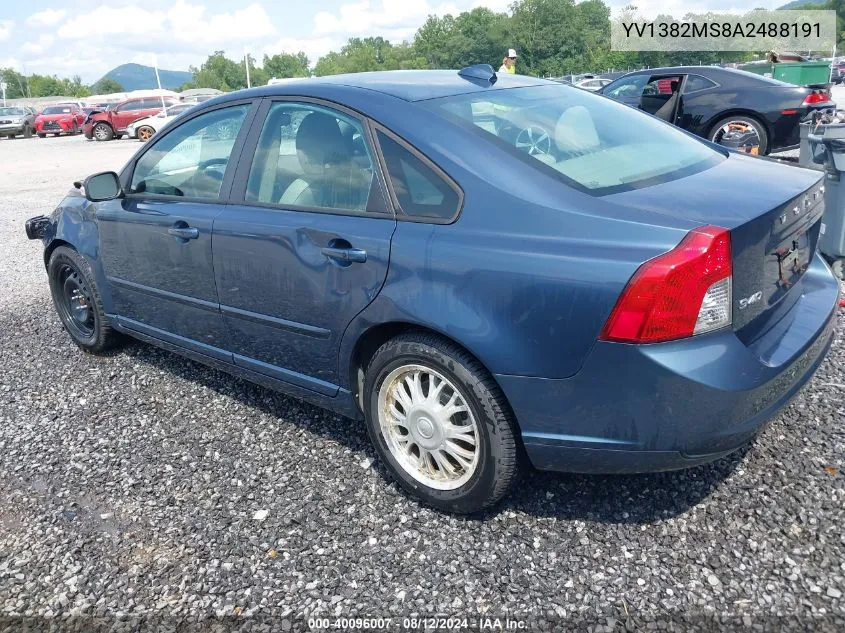 2010 Volvo S40 2.4I VIN: YV1382MS8A2488191 Lot: 40096007