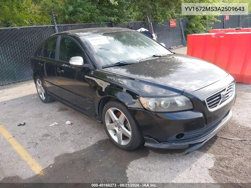 2010 Volvo S40 T5 R-Design VIN: YV1672MS3A2509643 Lot: 40168273